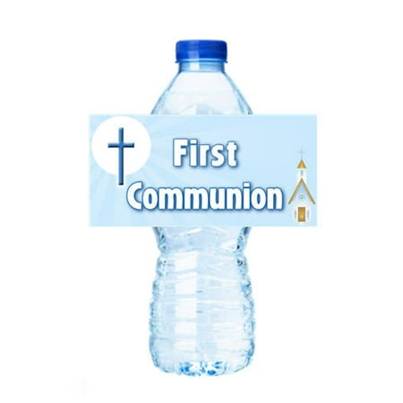 First Communion Party Decoration 15ct Water Bottle Label (Best Water Bottle Stickers)