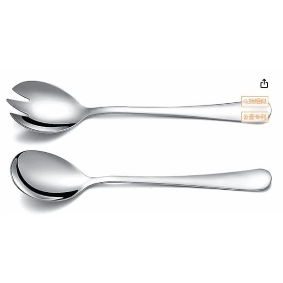 Salad Server Set, Stainless Steel Salad Serving Set, Salad Servers, Salad Spoon, Salad Fork, Serving Utensils for Salad, Gravies or Pasta