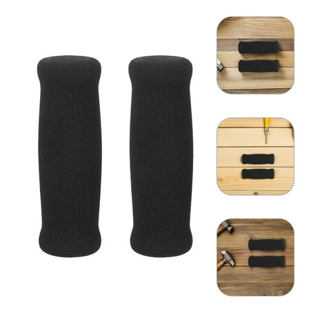 IBASETOY 2Pcs Walking Cane Protective Cover Handle Grip Black Sponge Stable Support for Long Shopping