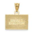 thumbnail image 3 of Real 14kt Yellow Gold With Rhodium Solid Enameled United Kingdom Flag Pendant; for Adults and Teens; for Women and Men, 3 of 4