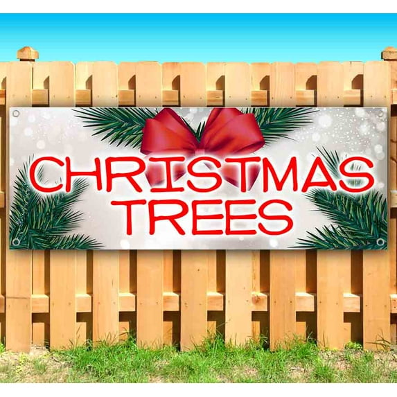 Christmas Trees 13 oz Vinyl Banner With Metal Grommets