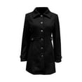 thumbnail image 4 of Duoif Women's Coats Women's Trench Coat Double Breasted Classic Lapel Petite Overcoat Belted Slim Outerwear Coat Jackets for Women Black L, 4 of 4