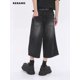 thumbnail image 2 of Pantalones cortos rectos de cintura alta estilo vintage americano para mujer, estilo casual de los años 2000, holgados, estilo Y2K, de pierna ancha, estilo grunge., 2 of 6