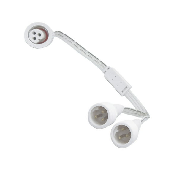 Outdoor Power Extension Cord Double Output Waterproof Y-Splitter for Permanent Light Setups Continuous Operate
