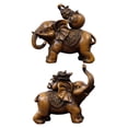 thumbnail image 6 of Tongina 2Pcs Elephant Statue, Elephant Figurine Decor, Desk Figurine Elephant Sculpture Animal Sculpture for Dining Room Home Desktop, 6 of 8