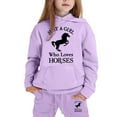 thumbnail image 3 of WOYY Big Girls 2 Piece Horse Graphic Hoodie Jogger Pants Outfits, Sizes 8-9, 3 of 3