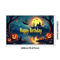 thumbnail image 6 of Halloween Theme Witch Banner Decorative Creative Pumpkin Ghost Polyester Material for Birthday Party Halloween Event Indoor Decoration, 6 of 9