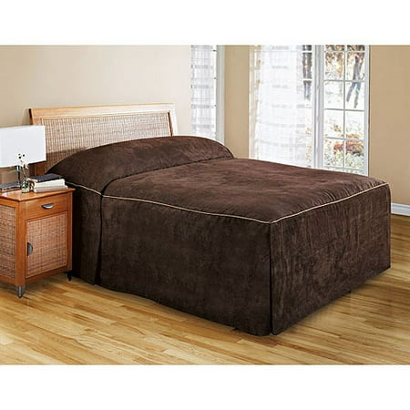 Faux Suede Bedspread, Chocolate