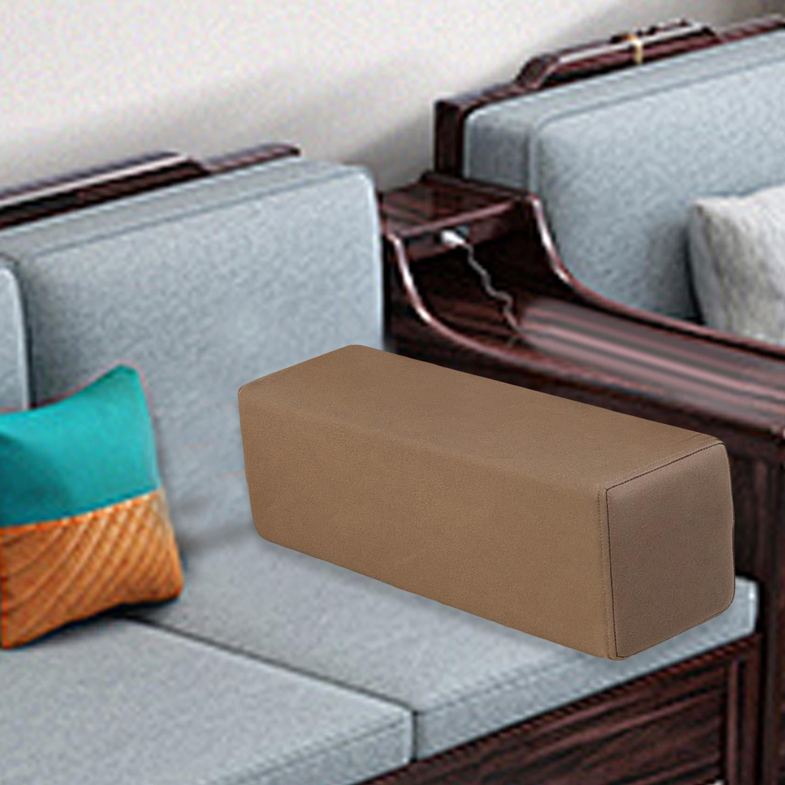FashionCha Sofa Arm Rest Pillow Couch Armrest Rectangular Booster High Density Foam Cushion Coffee