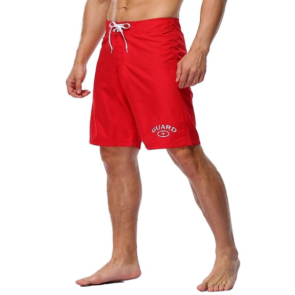 Adoretex Men's Guard Board Shorts Swimsuit in Red, Multiple Sizes