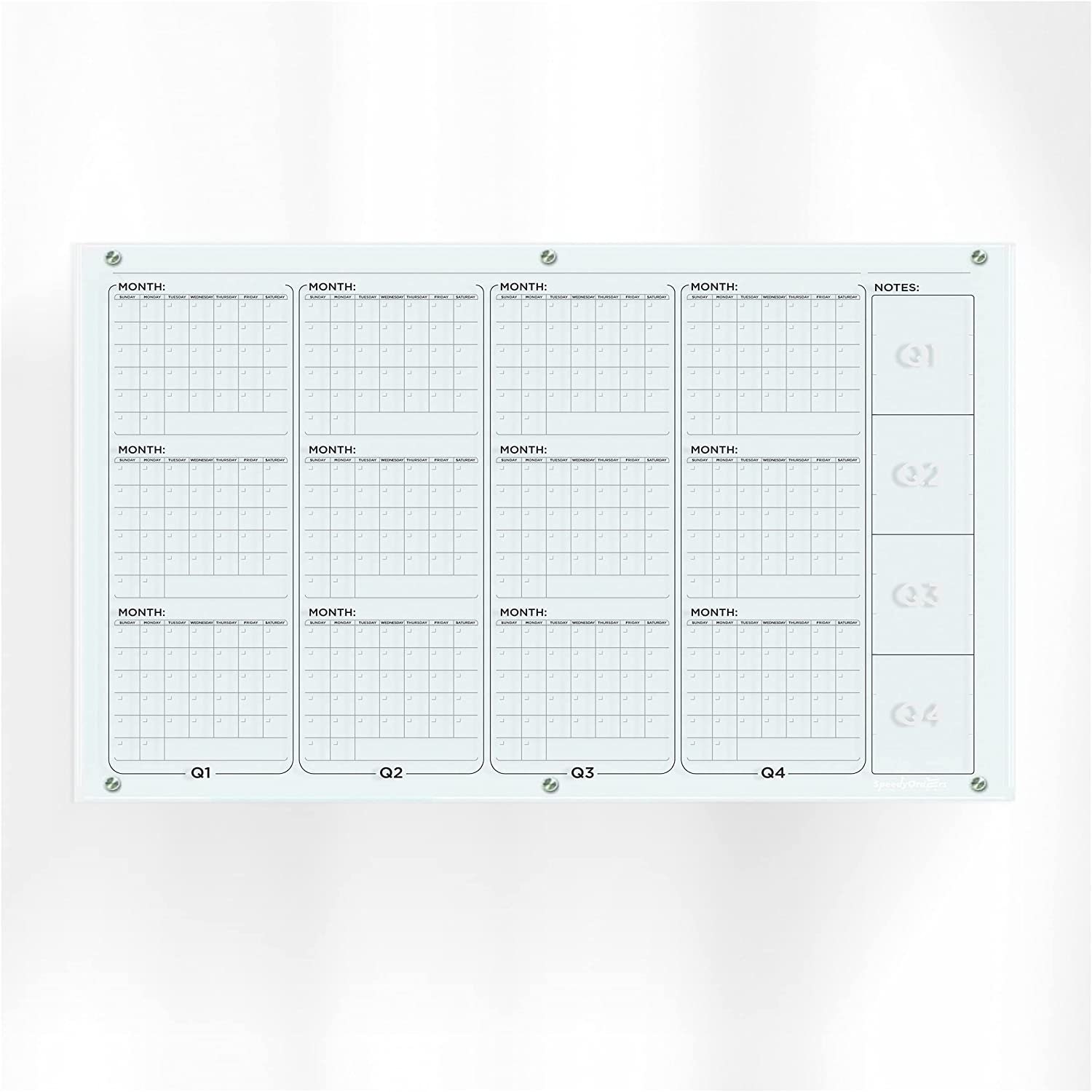 Year Quarter Wall Calendar Giant Acrylic Dry Erase 12 Months Undated year-quarter-wall-calendar-giant-acrylic-dry-erase-12-months-undated