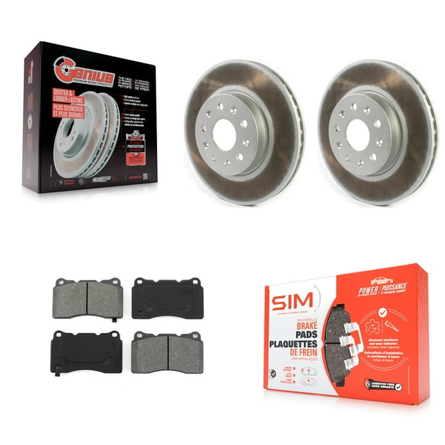 Transit Auto Front Coated Disc Brake Rotors and Semi-Metallic Pads Kit for Car Chevrolet Camaro Cadillac CTS CT6 KGS-101783