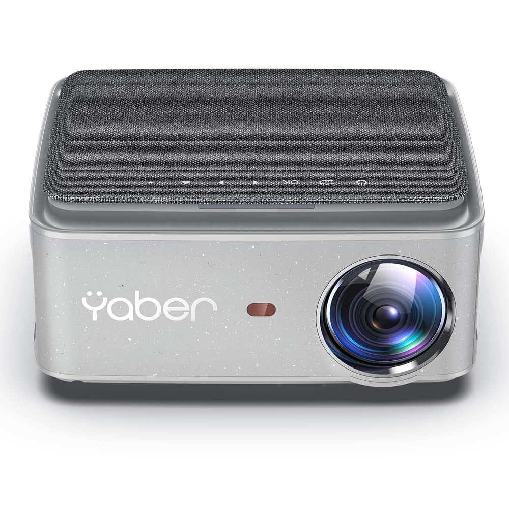 Yaber - Buffalo U6 5G Wi-Fi Smart Gaming Portable Projector,1080P, High Color Quality Beamer Wireless Cast, Screen Mirroring, 4-Point Keystone Correction - Dark Gray