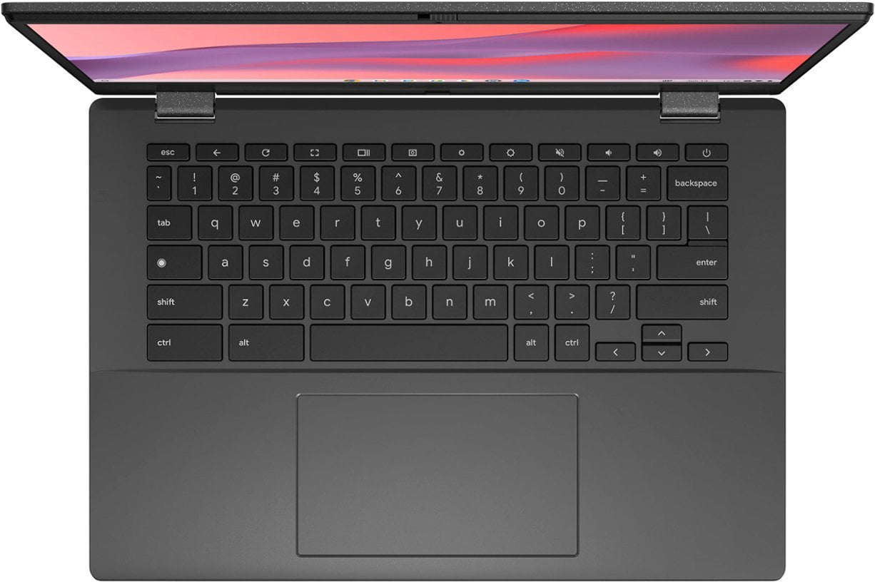 ASUS 14 in Chromebook Laptop, MediaTek Kompanio 520, 4GB RAM, 64GB eMMC, Gravity Gray