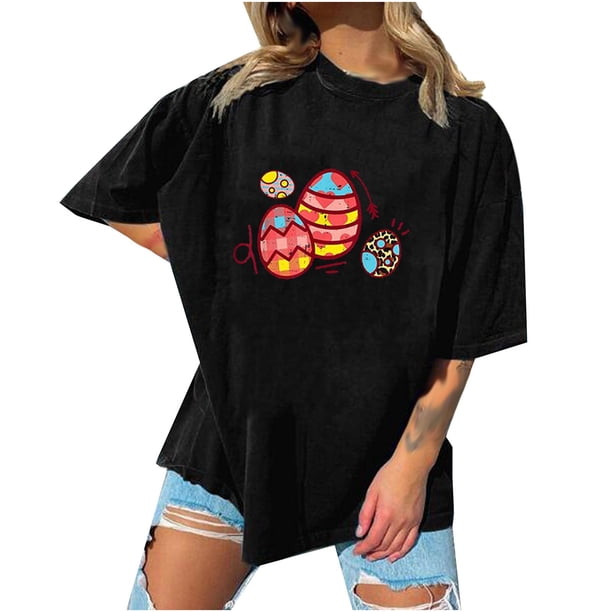 Camiseta informal de manga corta con cuello redondo y estampado para mujer Pompotops hkajfhjk461494