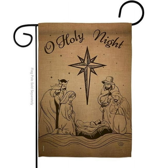Ornament Collection G191078-BO 13 x 18.5 in. Holy Night Garden Flag with Winter Nativity Double-Sided Decorative Vertical Flags House Decoration Banner Yard Gift