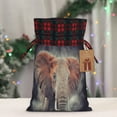 thumbnail image 5 of Rocae Elephant in Smoke Print Christmas Drawstring Linen Gift Bag with Drawstrings Treat Bag Goody Present Bags for Christmas Party Favor, 5 of 8