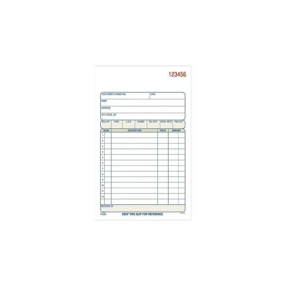 Adams 3-Part Carbonless Sales Orders Book TC4705-10