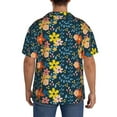 thumbnail image 3 of Sikiie Blue Floral Men's Wrinkle Free Untucked Cuban Shirt Business Casual Button Down Shirts Short Sleeve ShirtSmall, 3 of 5