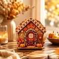 thumbnail image 4 of Racsoh Wooden Thanksgiving Hanging Ornament, House Shaped DIY Diamond Art Kit, Handmade Fall Craft Decoration, for Home Wall Door Tabletop (B), 4 of 5
