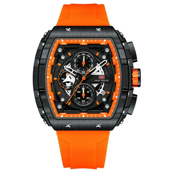 Watch Men Luxury Top Sport Quartz Watches Waterproof Chronograph Wristwatch Blue Silicone Strap