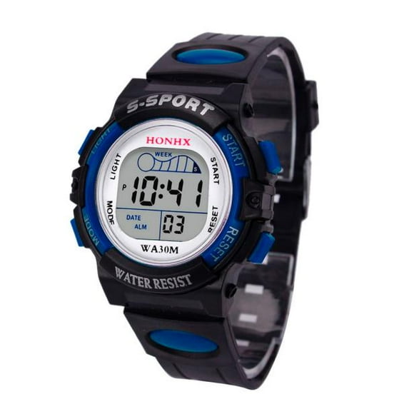 jovati Waterproof Children Boys Digital LED Sports Watch Kids Alarm Date Watch Gift BU