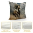 thumbnail image 4 of Shangniulu Safari Horses Throw Pillow Cover American Western Animals Horse Running in dust Farmhouse Cushion Case for Sofa Couch 18x18 Inches Short plush, 4 of 5