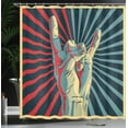 thumbnail image 4 of Ambesonne Colorful Shower Curtain, Rock 'n' Roll Hand Sign, 69"Wx75"L, Multicolor, 4 of 5