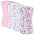 thumbnail image 3 of 4 Packs Ultra-Soft Cotton Burping Clothes - Large, Absorbent, Waterproof Baby Burp Cloths In Cute Unisex Designs, 3 of 4