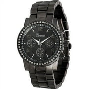 Brinley Co. Women's Rhinestone-Accented Chronograph Style Link Watch