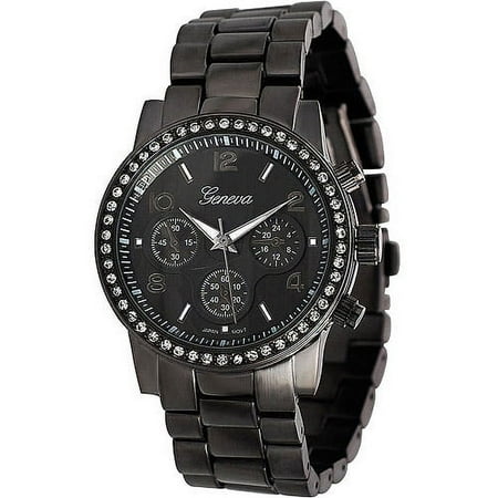Brinley Co. Women's Rhinestone-Accented Chronograph Style Link Watch