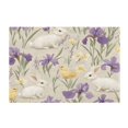 thumbnail image 7 of Yayeee Bath Rug for Bathroom Floor Non Slip Rectangle Fluffy Soft Absorbent Mat, 16"x24", Purple Floral Rabbit, 7 of 7