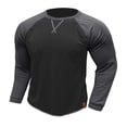 thumbnail image 5 of WREESH Men's Long-Sleeve Raglan Gym Shirt Muscle T-Shirts Active Sports and Casual Wear Pullover Top Black, 5 of 5