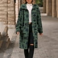 thumbnail image 2 of Essentials Women's Jacket Ethnic Aztec Print Wool Trench Coat Single Breasted Overcoat With Pocket Winter Clothes, 2 of 3