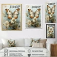 thumbnail image 4 of Designart "Ethereal Neutral Butterfly Portrayal I" Animals Butterfly Floater Framed Wall Art Living Room, 4 of 5