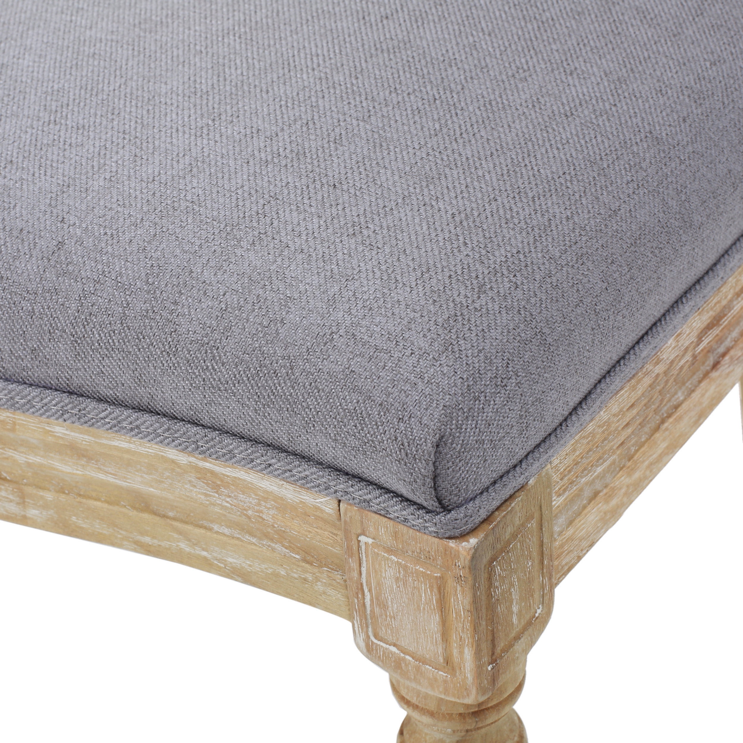 Noble House Dason Fabric and Wood 5 Piece Dining Set, Light Gray and Natural