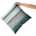 thumbnail image 3 of Teal Pillow Covers 16x16 Set of 2 Light Grey Gray White Modern Abstract Art Striped Throw Pillows Farmhouse Outdoor Decorative Pillowcase Cotton Square Cushion Cover for Home Couch Bed, 3 of 6