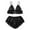 Black, variant on Fancifize Women's 2 Piece Satin Pajama Spaghetti Strap Bra and Elastic Panty Lace Sleepwear Soft Sleepwear