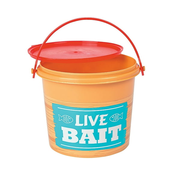 Fun Express Little Fisherman Plastic Pails with Lids – Perfect for Themed Parties Crafting Party Favors and Decorations Durable and Bright – Ideal for Kids’ Events Birthdays Celebrations – 12 Pieces