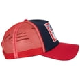 thumbnail image 4 of Budweiser 864810 Polyester Budweiser Label Snapback Trucker Hat, Blue & Red, 4 of 5