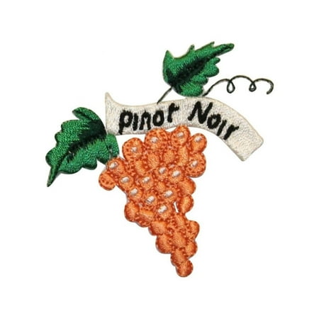 - ID 1177B Pinot Noir Grapes Patch Winery Grape Bunch Embroidered Iron On Applique