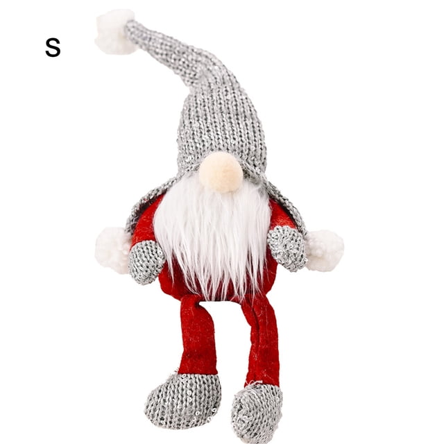 Bearachild Muñeco sin rostro de Navidad, adornos navideños para el hogar, adorno de Navidad tejido no tejido, decoración de tela, Navidad, Año Nuevo Kits de decoración para fiestas Gris S Bearachild HA000955-05B