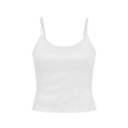 thumbnail image 4 of Hzzrkos Women Fashion Slim Solid Color Scoop Neck Sleeveless Adjustable Strap Sequin Camisole Tank Top Party Going Out Layering Cami Blouse Top White S, 4 of 9