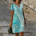 thumbnail image 2 of Pompotops Mode Femmes Casual Été Couleur Unie Manches Courtes Col Rond Tops Blouse, 2 of 8