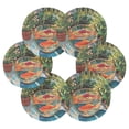 thumbnail image 7 of Yayeee 6 PCS Drink Coasters with Holder Set Woven Absorbent Round Tabletop Hot Pad, Art Goldfish Bowl, 7 of 7