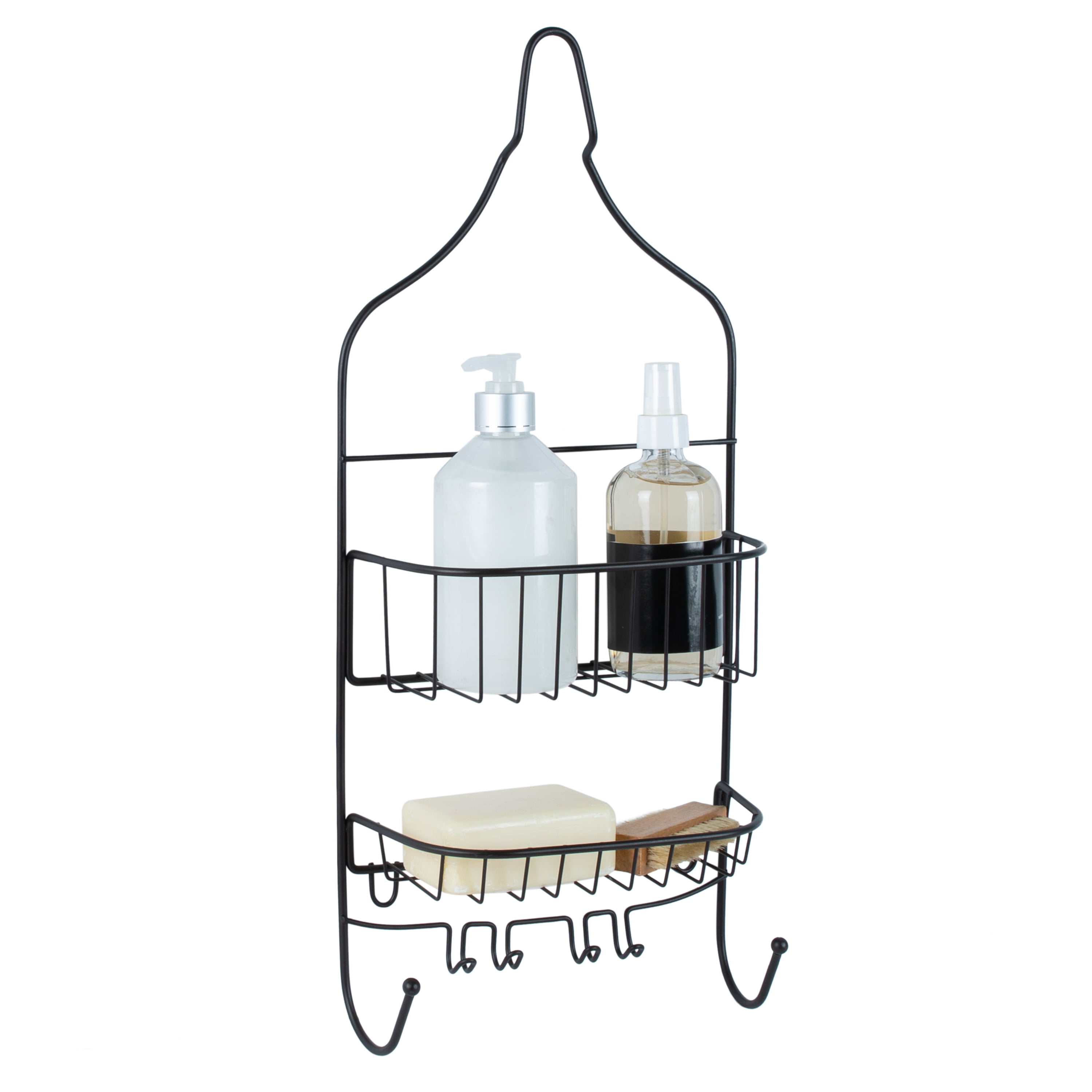 mDesign Hanging Metal Shower Caddy - Bottle Organizer Shelf for Shower - Bronze