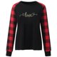thumbnail image 4 of Pntutb Camiseta de manga larga con estampado de cuadros raglán y cuello redondo informal para mujer a juego con el color del día de San Valentín Pntutb Pntutb-2888, 4 of 4