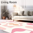 thumbnail image 2 of ODIKA 4'x6' Machine Washable Non-Slip Area Rug, Elegant Mid Interlocking Sphere Contemporary High Traffic Rug, Pink, 518628, 2 of 7