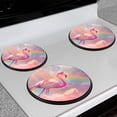 thumbnail image 2 of BaHomeck Electric Stove Burner Covers Set of 4,Round Metal Gas Stove Burner Covers 8 Inch and 10 Inch,Kitchen Decor,Beautiful Pink Flamingo Standing On Rainbow, 2 of 2