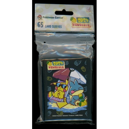 Pokemon 2024 World Championships Honolulu Hawaii Pikachu & Munchlax Beach Day Card Sleeves (65ct)